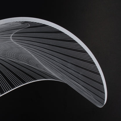 ACRYLICA 60975 Κρεμαστό Φωτιστικό Οροφής Design LED CCT 20W 2240lm 360° AC 220-240V - Εναλλαγή Φωτισμού μέσω Διακόπτη On/Off All In One Ψυχρό 6000k+Φυσικό 4500k+Θερμό 2700k Φ60cm - Μαύρο με Διάφανο Laser Designed Plexiglass