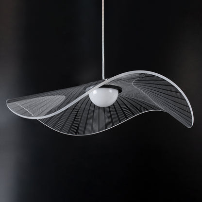 ACRYLICA 60975 Κρεμαστό Φωτιστικό Οροφής Design LED CCT 20W 2240lm 360° AC 220-240V - Εναλλαγή Φωτισμού μέσω Διακόπτη On/Off All In One Ψυχρό 6000k+Φυσικό 4500k+Θερμό 2700k Φ60cm - Μαύρο με Διάφανο Laser Designed Plexiglass