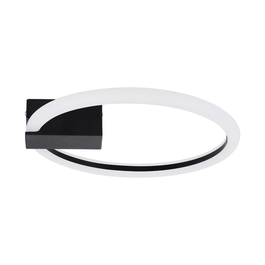 CINDERELLA 60976 Φωτιστικό Οροφής Δαχτυλίδι-Κύκλος LED CCT 16W 1792lm 360° AC 220-240V - Εναλλαγή Φωτισμού μέσω Διακόπτη On/Off All In One Ψυχρό 6000k+Φυσικό 4500k+Θερμό 2700k Φ28cm - Μαύρο