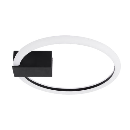 CINDERELLA 60976 Φωτιστικό Οροφής Δαχτυλίδι-Κύκλος LED CCT 16W 1792lm 360° AC 220-240V - Εναλλαγή Φωτισμού μέσω Διακόπτη On/Off All In One Ψυχρό 6000k+Φυσικό 4500k+Θερμό 2700k Φ28cm - Μαύρο