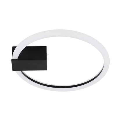 CINDERELLA 60976 Φωτιστικό Οροφής Δαχτυλίδι-Κύκλος LED CCT 16W 1792lm 360° AC 220-240V - Εναλλαγή Φωτισμού μέσω Διακόπτη On/Off All In One Ψυχρό 6000k+Φυσικό 4500k+Θερμό 2700k Φ28cm - Μαύρο