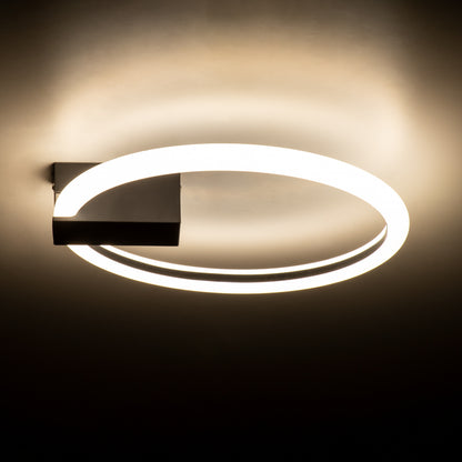 CINDERELLA 60976 Φωτιστικό Οροφής Δαχτυλίδι-Κύκλος LED CCT 16W 1792lm 360° AC 220-240V - Εναλλαγή Φωτισμού μέσω Διακόπτη On/Off All In One Ψυχρό 6000k+Φυσικό 4500k+Θερμό 2700k Φ28cm - Μαύρο