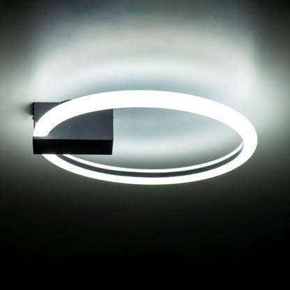 CINDERELLA 60976 Φωτιστικό Οροφής Δαχτυλίδι-Κύκλος LED CCT 16W 1792lm 360° AC 220-240V - Εναλλαγή Φωτισμού μέσω Διακόπτη On/Off All In One Ψυχρό 6000k+Φυσικό 4500k+Θερμό 2700k Φ28cm - Μαύρο