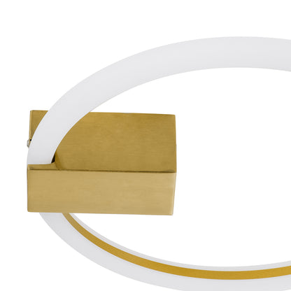 CINDERELLA 60978 Φωτιστικό Οροφής Δαχτυλίδι-Κύκλος LED CCT 16W 1792lm 360° AC 220-240V - Εναλλαγή Φωτισμού μέσω Διακόπτη On/Off All In One Ψυχρό 6000k+Φυσικό 4500k+Θερμό 2700k Φ28cm - Χρυσό Βούρτσας