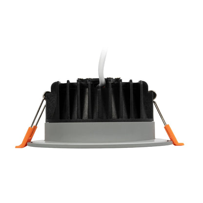 WATERA 60986 Χωνευτό Downlight Σποτ Panel Μπάνιου LED 12W 1500lm 120° AC 220-240V Αδιάβροχο IP54 Ρυθμιζόμενο Λευκό CCT με Διακόπτη στο Σώμα 2700K/4500K/6000K Dimmable - Lumileds SMD Chip & TÜV SÜD Driver - Γκρι Ανθρακί Ματ - Μ10.8 x Π10.8 x Υ3.2 / Q9εκ