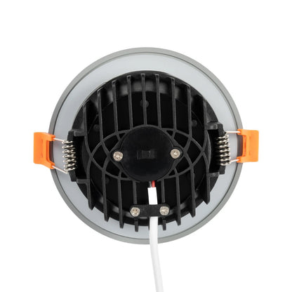 WATERA 60986 Χωνευτό Downlight Σποτ Panel Μπάνιου LED 12W 1500lm 120° AC 220-240V Αδιάβροχο IP54 Ρυθμιζόμενο Λευκό CCT με Διακόπτη στο Σώμα 2700K/4500K/6000K Dimmable - Lumileds SMD Chip & TÜV SÜD Driver - Γκρι Ανθρακί Ματ - Μ10.8 x Π10.8 x Υ3.2 / Q9εκ