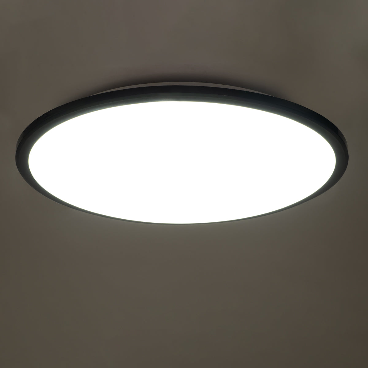 TUFFIN 60999 Πλαφονιέρα Οροφής LED 36W 3960lm 120° AC 220-240V Αδιάβροχη IP54 Φ48 x Υ6.5cm Φυσικό Λευκό 4500K - Μαύρο - Bridgelux Chips