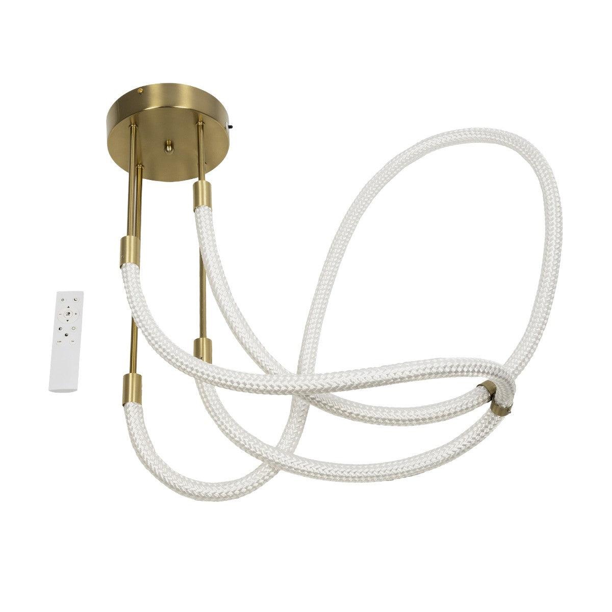 GLOW KLV-101-0153 Φωτιστικό Οροφής LED 42W 4200lm 360° AC 220-240V IP20 Ρυθμιζόμενο Λευκό CCT με Χειριστήριο από 2700K έως 6000K Dimmable - Lumileds SMD Chip - Χρυσό Πλατίνα - Μ50 x Π50 x Υ70