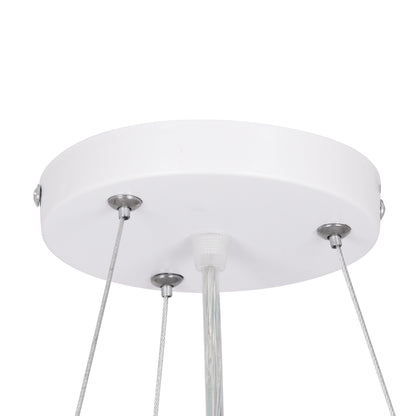 CASPER 61018 Κρεμαστή Πλαφονιέρα Οροφής LED CCT 76W 8372lm 120° AC 220-240V - Εναλλαγή Φωτισμού μέσω Τηλεχειριστηρίου All In One Ψυχρό Λευκό 6000k+Φυσικό Λευκό 4500k+Θερμό Λευκό 2700k Dimmable Φ45cm - Λευκό