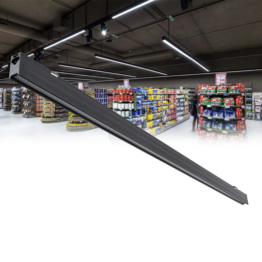MARKET 61020 Μοντέρνο Γραμμικό Επεκτεινόμενο Φωτιστικό Οροφής LED 18W 2230lm 60° AC 220-240V IP20 Ψυχρό Λευκό 6000K - Lumileds SMD Chip - Μαύρο Ματ - Μ120 x Π2 x Υ4