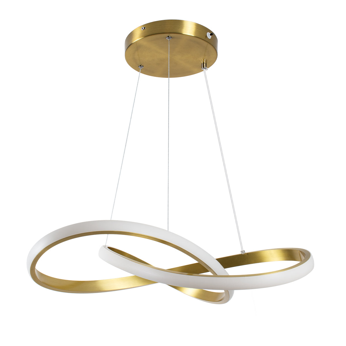 DEXTER 61051 Μοντέρνο Κρεμαστό Φωτιστικό Οροφής LED 72W 8064lm 300° AC 220-240V IP20 Ρυθμιζόμενο Λευκό CCT με Χειριστήριο από 2700K έως 6000K Dimmable - Lumileds SMD Chip - Χρυσό Βούρτσας - Μ56 x Π56 x Υ14