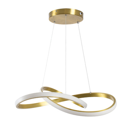 DEXTER 61051 Μοντέρνο Κρεμαστό Φωτιστικό Οροφής LED 72W 8064lm 300° AC 220-240V IP20 Ρυθμιζόμενο Λευκό CCT με Χειριστήριο από 2700K έως 6000K Dimmable - Lumileds SMD Chip - Χρυσό Βούρτσας - Μ56 x Π56 x Υ14