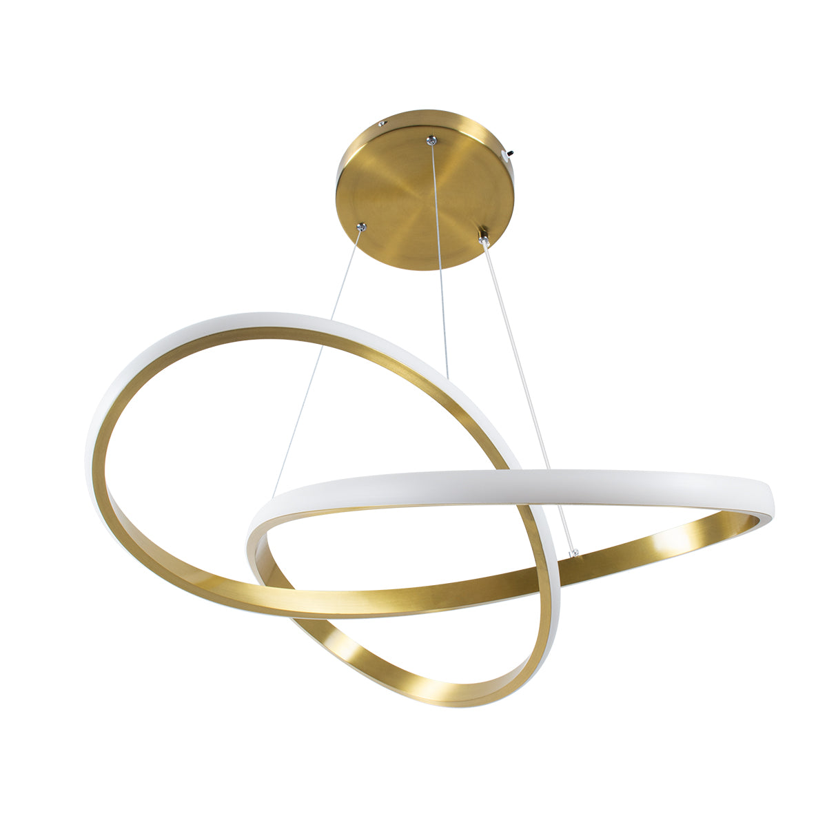 DEXTER 61051 Μοντέρνο Κρεμαστό Φωτιστικό Οροφής LED 72W 8064lm 300° AC 220-240V IP20 Ρυθμιζόμενο Λευκό CCT με Χειριστήριο από 2700K έως 6000K Dimmable - Lumileds SMD Chip - Χρυσό Βούρτσας - Μ56 x Π56 x Υ14