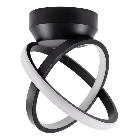 AMELIA 61052 Μοντέρνο Φωτιστικό Οροφής LED 20W 2400lm 300° AC 220-240V IP20 Ρυθμιζόμενο Λευκό CCT με On/Off 2700K/4500K/6000K - Lumileds SMD Chip - Μαύρο Ματ - Μ24.5 x Π16 x Υ25