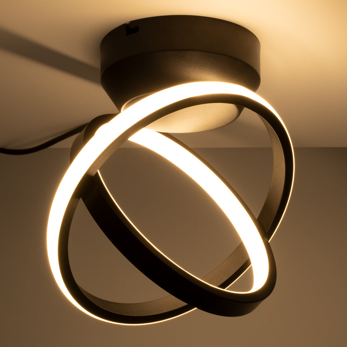 AMELIA 61052 Μοντέρνο Φωτιστικό Οροφής LED 20W 2400lm 300° AC 220-240V IP20 Ρυθμιζόμενο Λευκό CCT με On/Off 2700K/4500K/6000K - Lumileds SMD Chip - Μαύρο Ματ - Μ24.5 x Π16 x Υ25