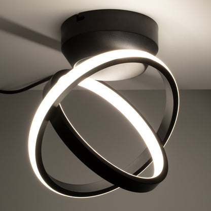 AMELIA 61052 Μοντέρνο Φωτιστικό Οροφής LED 20W 2400lm 300° AC 220-240V IP20 Ρυθμιζόμενο Λευκό CCT με On/Off 2700K/4500K/6000K - Lumileds SMD Chip - Μαύρο Ματ - Μ24.5 x Π16 x Υ25