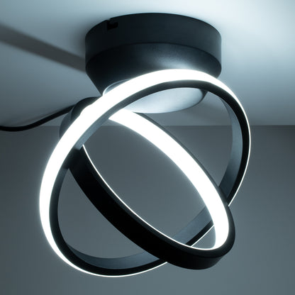 AMELIA 61052 Μοντέρνο Φωτιστικό Οροφής LED 20W 2400lm 300° AC 220-240V IP20 Ρυθμιζόμενο Λευκό CCT με On/Off 2700K/4500K/6000K - Lumileds SMD Chip - Μαύρο Ματ - Μ24.5 x Π16 x Υ25