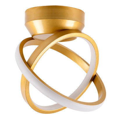 AMELIA 61054 Μοντέρνο Φωτιστικό Οροφής LED 20W 2400lm 300° AC 220-240V IP20 Ρυθμιζόμενο Λευκό CCT με On/Off 2700K/4500K/6000K - Lumileds SMD Chip - Χρυσό Βούρτσας - Μ24.5 x Π16 x Υ25