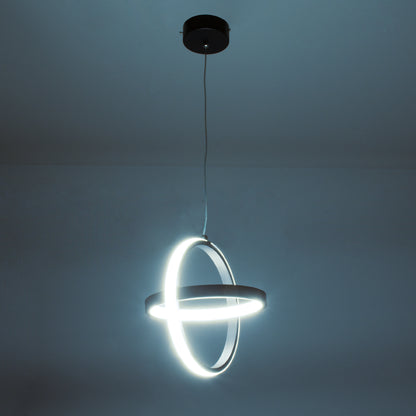 ALICE 61055 Μοντέρνο Κρεμαστό Φωτιστικό Οροφής LED 20W 2400lm 300° AC 220-240V IP20 Ρυθμιζόμενο Λευκό CCT με On/Off 2700K/4500K/6000K - Lumileds SMD Chip - Μαύρο Ματ - Μ25 x Π22 x Υ25