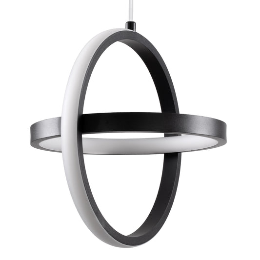 ALICE 61055 Μοντέρνο Κρεμαστό Φωτιστικό Οροφής LED 20W 2400lm 300° AC 220-240V IP20 Ρυθμιζόμενο Λευκό CCT με On/Off 2700K/4500K/6000K - Lumileds SMD Chip - Μαύρο Ματ - Μ25 x Π22 x Υ25