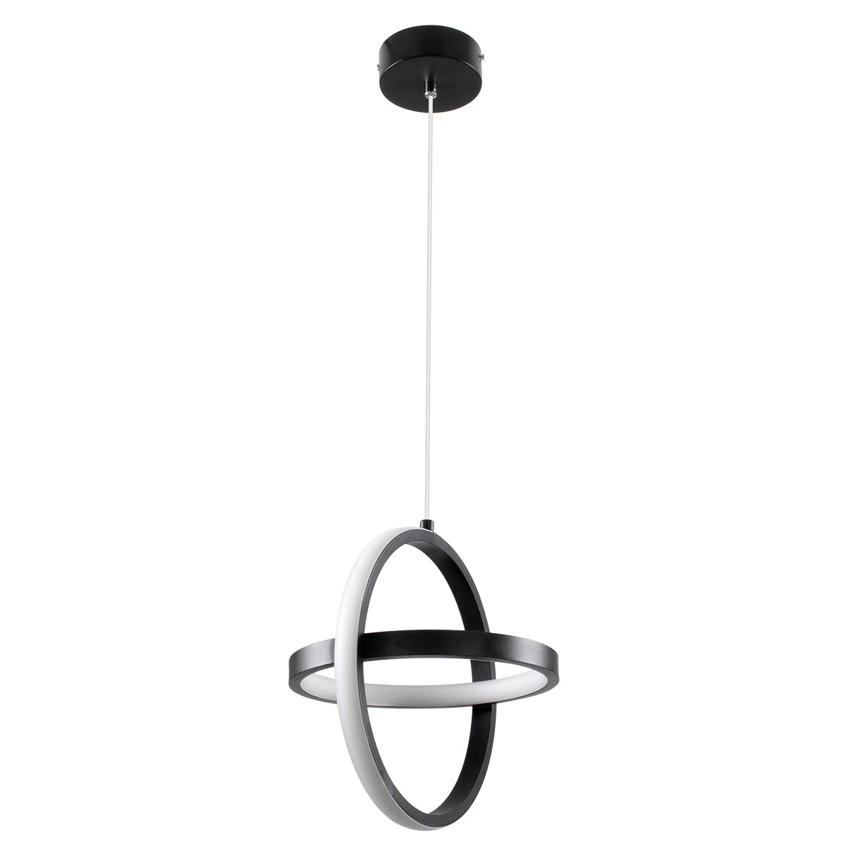 ALICE 61055 Μοντέρνο Κρεμαστό Φωτιστικό Οροφής LED 20W 2400lm 300° AC 220-240V IP20 Ρυθμιζόμενο Λευκό CCT με On/Off 2700K/4500K/6000K - Lumileds SMD Chip - Μαύρο Ματ - Μ25 x Π22 x Υ25