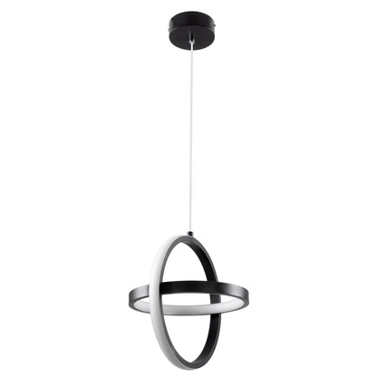 ALICE 61055 Μοντέρνο Κρεμαστό Φωτιστικό Οροφής LED 20W 2400lm 300° AC 220-240V IP20 Ρυθμιζόμενο Λευκό CCT με On/Off 2700K/4500K/6000K - Lumileds SMD Chip - Μαύρο Ματ - Μ25 x Π22 x Υ25