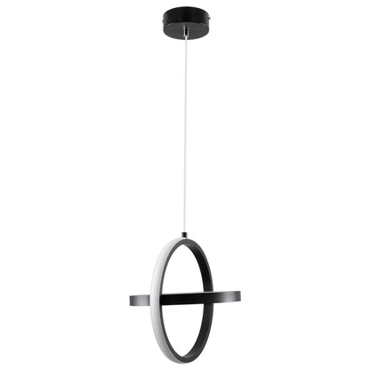 ALICE 61055 Μοντέρνο Κρεμαστό Φωτιστικό Οροφής LED 20W 2400lm 300° AC 220-240V IP20 Ρυθμιζόμενο Λευκό CCT με On/Off 2700K/4500K/6000K - Lumileds SMD Chip - Μαύρο Ματ - Μ25 x Π22 x Υ25