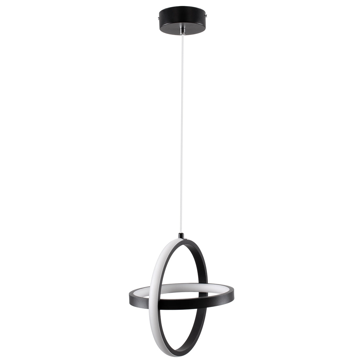 ALICE 61055 Μοντέρνο Κρεμαστό Φωτιστικό Οροφής LED 20W 2400lm 300° AC 220-240V IP20 Ρυθμιζόμενο Λευκό CCT με On/Off 2700K/4500K/6000K - Lumileds SMD Chip - Μαύρο Ματ - Μ25 x Π22 x Υ25