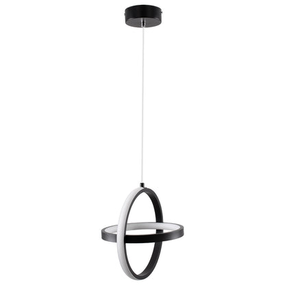 ALICE 61055 Μοντέρνο Κρεμαστό Φωτιστικό Οροφής LED 20W 2400lm 300° AC 220-240V IP20 Ρυθμιζόμενο Λευκό CCT με On/Off 2700K/4500K/6000K - Lumileds SMD Chip - Μαύρο Ματ - Μ25 x Π22 x Υ25