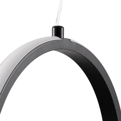 ALICE 61055 Μοντέρνο Κρεμαστό Φωτιστικό Οροφής LED 20W 2400lm 300° AC 220-240V IP20 Ρυθμιζόμενο Λευκό CCT με On/Off 2700K/4500K/6000K - Lumileds SMD Chip - Μαύρο Ματ - Μ25 x Π22 x Υ25