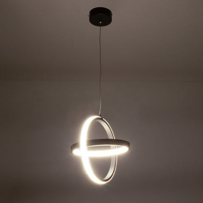 ALICE 61055 Μοντέρνο Κρεμαστό Φωτιστικό Οροφής LED 20W 2400lm 300° AC 220-240V IP20 Ρυθμιζόμενο Λευκό CCT με On/Off 2700K/4500K/6000K - Lumileds SMD Chip - Μαύρο Ματ - Μ25 x Π22 x Υ25