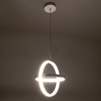 ALICE 61056 Κρεμαστό Φωτιστικό Οροφής Design LED CCT 20W 2400lm 300° AC 220-240V - Εναλλαγή Φωτισμού μέσω Διακόπτη On/Off All In One Ψυχρό 6000k+Φυσικό 4500k+Θερμό 2700k Μ25 x Π22 x Υ25cm - Λευκό