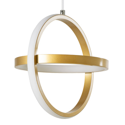 ALICE 61057 Modern LED Pendant Ceiling Light 20W 2400lm 300° AC 220-240V IP20 Dimmable White CCT with On/Off 2700K/4500K/6000K - Lumileds SMD Chip - Brushed Gold - L25 x W22 x H25