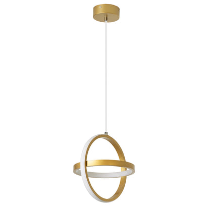 ALICE 61057 Modern LED Pendant Ceiling Light 20W 2400lm 300° AC 220-240V IP20 Dimmable White CCT with On/Off 2700K/4500K/6000K - Lumileds SMD Chip - Brushed Gold - L25 x W22 x H25