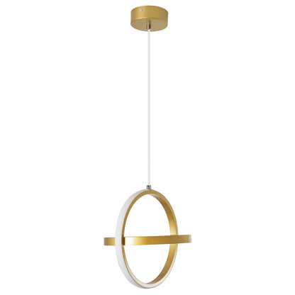 ALICE 61057 Modern LED Pendant Ceiling Light 20W 2400lm 300° AC 220-240V IP20 Dimmable White CCT with On/Off 2700K/4500K/6000K - Lumileds SMD Chip - Brushed Gold - L25 x W22 x H25