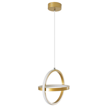ALICE 61057 Modern LED Pendant Ceiling Light 20W 2400lm 300° AC 220-240V IP20 Dimmable White CCT with On/Off 2700K/4500K/6000K - Lumileds SMD Chip - Brushed Gold - L25 x W22 x H25