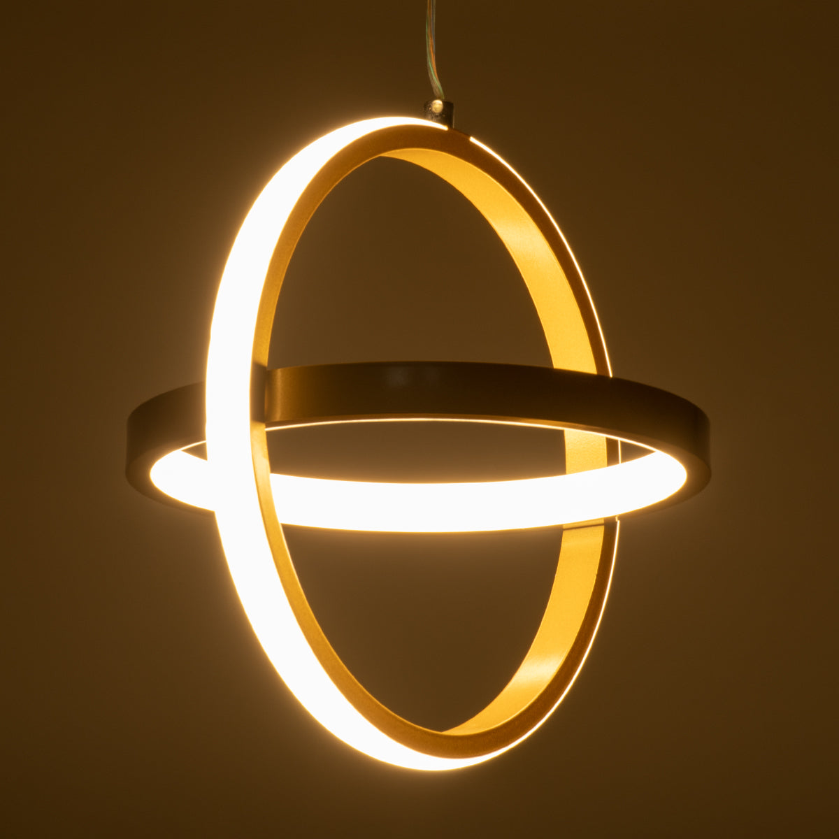ALICE 61057 Modern LED Pendant Ceiling Light 20W 2400lm 300° AC 220-240V IP20 Dimmable White CCT with On/Off 2700K/4500K/6000K - Lumileds SMD Chip - Brushed Gold - L25 x W22 x H25