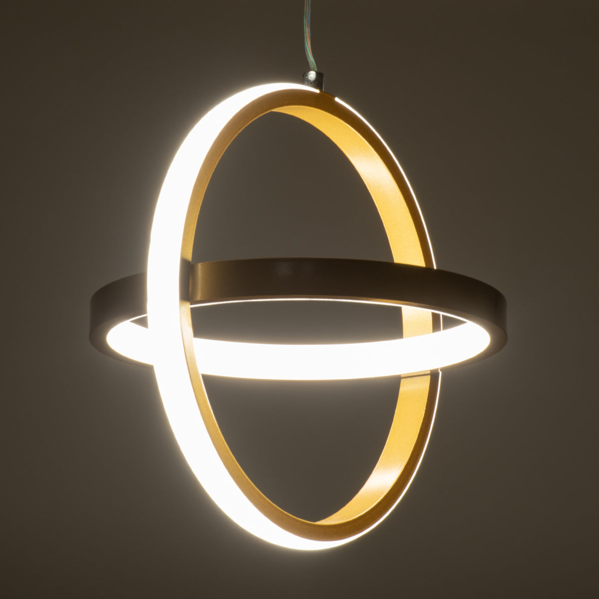 ALICE 61057 Modern LED Pendant Ceiling Light 20W 2400lm 300° AC 220-240V IP20 Dimmable White CCT with On/Off 2700K/4500K/6000K - Lumileds SMD Chip - Brushed Gold - L25 x W22 x H25
