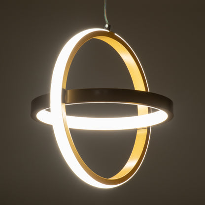 ALICE 61057 Modern LED Pendant Ceiling Light 20W 2400lm 300° AC 220-240V IP20 Dimmable White CCT with On/Off 2700K/4500K/6000K - Lumileds SMD Chip - Brushed Gold - L25 x W22 x H25