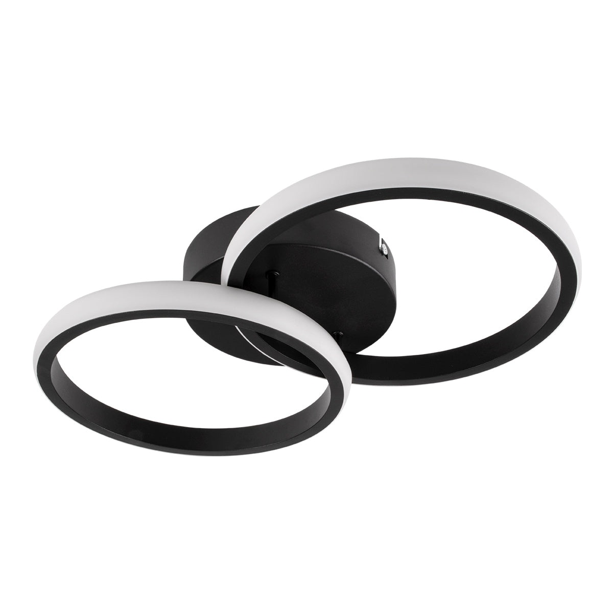 CORA 61058 Φωτιστικό Οροφής Design LED CCT 18W 2160lm 300° AC 220-240V - Εναλλαγή Φωτισμού μέσω Διακόπτη On/Off All In One Ψυχρό 6000k+Φυσικό 4500k+Θερμό 2700k Μ36 x Π20.5 x Υ7cm - Μαύρο