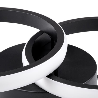 CORA 61058 Φωτιστικό Οροφής Design LED CCT 18W 2160lm 300° AC 220-240V - Εναλλαγή Φωτισμού μέσω Διακόπτη On/Off All In One Ψυχρό 6000k+Φυσικό 4500k+Θερμό 2700k Μ36 x Π20.5 x Υ7cm - Μαύρο