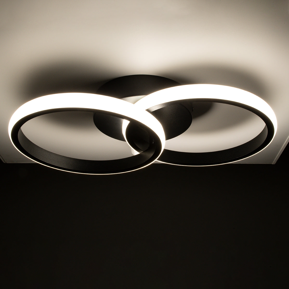 CORA 61058 Φωτιστικό Οροφής Design LED CCT 18W 2160lm 300° AC 220-240V - Εναλλαγή Φωτισμού μέσω Διακόπτη On/Off All In One Ψυχρό 6000k+Φυσικό 4500k+Θερμό 2700k Μ36 x Π20.5 x Υ7cm - Μαύρο