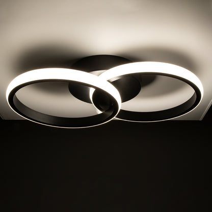 CORA 61058 Φωτιστικό Οροφής Design LED CCT 18W 2160lm 300° AC 220-240V - Εναλλαγή Φωτισμού μέσω Διακόπτη On/Off All In One Ψυχρό 6000k+Φυσικό 4500k+Θερμό 2700k Μ36 x Π20.5 x Υ7cm - Μαύρο