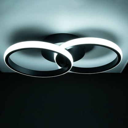 CORA 61058 Φωτιστικό Οροφής Design LED CCT 18W 2160lm 300° AC 220-240V - Εναλλαγή Φωτισμού μέσω Διακόπτη On/Off All In One Ψυχρό 6000k+Φυσικό 4500k+Θερμό 2700k Μ36 x Π20.5 x Υ7cm - Μαύρο