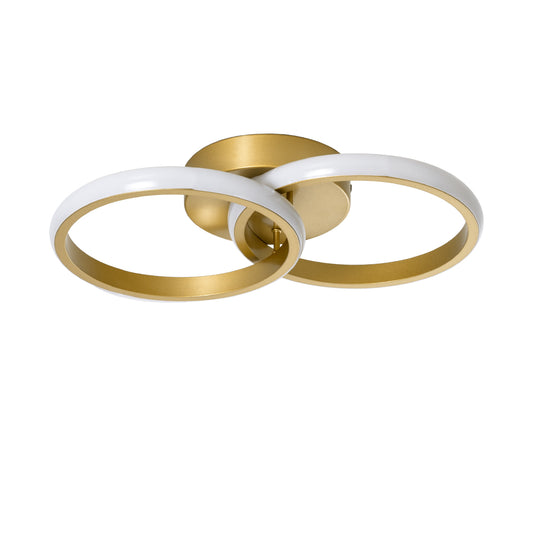 CORA 61060 Φωτιστικό Οροφής Design LED CCT 18W 2160lm 300° AC 220-240V - Εναλλαγή Φωτισμού μέσω Διακόπτη On/Off All In One Ψυχρό 6000k+Φυσικό 4500k+Θερμό 2700k Μ36 x Π20.5 x Υ7cm - Χρυσό Βούρτσας