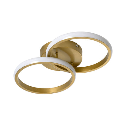 CORA 61060 Φωτιστικό Οροφής Design LED CCT 18W 2160lm 300° AC 220-240V - Εναλλαγή Φωτισμού μέσω Διακόπτη On/Off All In One Ψυχρό 6000k+Φυσικό 4500k+Θερμό 2700k Μ36 x Π20.5 x Υ7cm - Χρυσό Βούρτσας