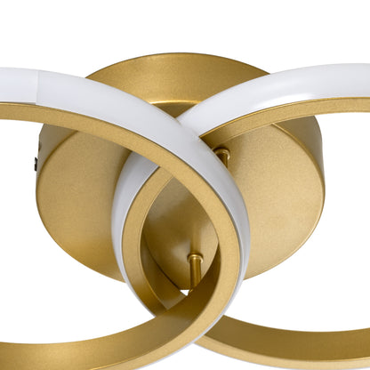 CORA 61060 Φωτιστικό Οροφής Design LED CCT 18W 2160lm 300° AC 220-240V - Εναλλαγή Φωτισμού μέσω Διακόπτη On/Off All In One Ψυχρό 6000k+Φυσικό 4500k+Θερμό 2700k Μ36 x Π20.5 x Υ7cm - Χρυσό Βούρτσας