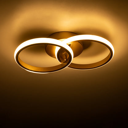 CORA 61060 Φωτιστικό Οροφής Design LED CCT 18W 2160lm 300° AC 220-240V - Εναλλαγή Φωτισμού μέσω Διακόπτη On/Off All In One Ψυχρό 6000k+Φυσικό 4500k+Θερμό 2700k Μ36 x Π20.5 x Υ7cm - Χρυσό Βούρτσας