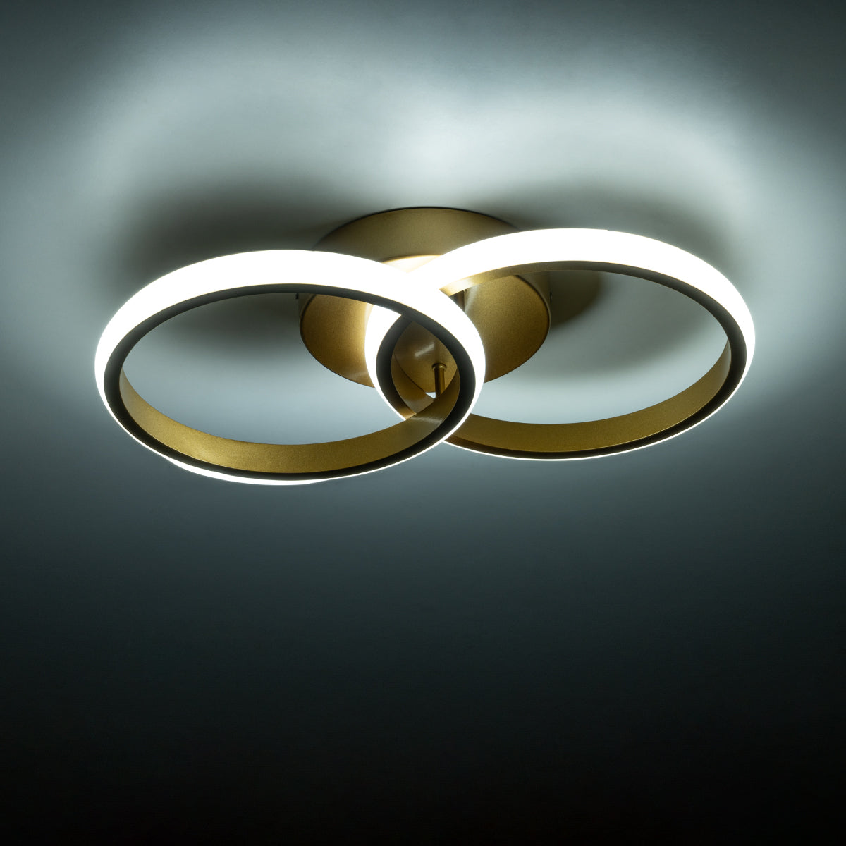 CORA 61060 Φωτιστικό Οροφής Design LED CCT 18W 2160lm 300° AC 220-240V - Εναλλαγή Φωτισμού μέσω Διακόπτη On/Off All In One Ψυχρό 6000k+Φυσικό 4500k+Θερμό 2700k Μ36 x Π20.5 x Υ7cm - Χρυσό Βούρτσας