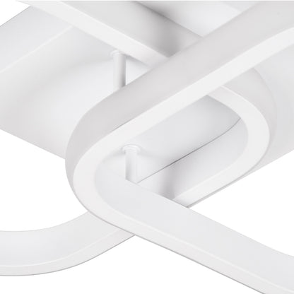 NORA 61062 Μοντέρνο Φωτιστικό Οροφής LED 22W 2640lm 300° AC 220-240V IP20 Ρυθμιζόμενο Λευκό CCT με On/Off 2700K/4500K/6000K - Lumileds SMD Chip - Λευκό Ματ - Μ40 x Π24 x Υ7